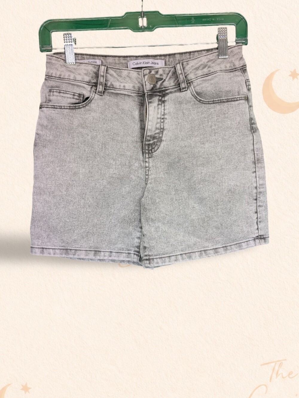 Calvin Klein Jeans Mid Rise Boyfriend Denim Shorts Gray Wash Kids Size 14